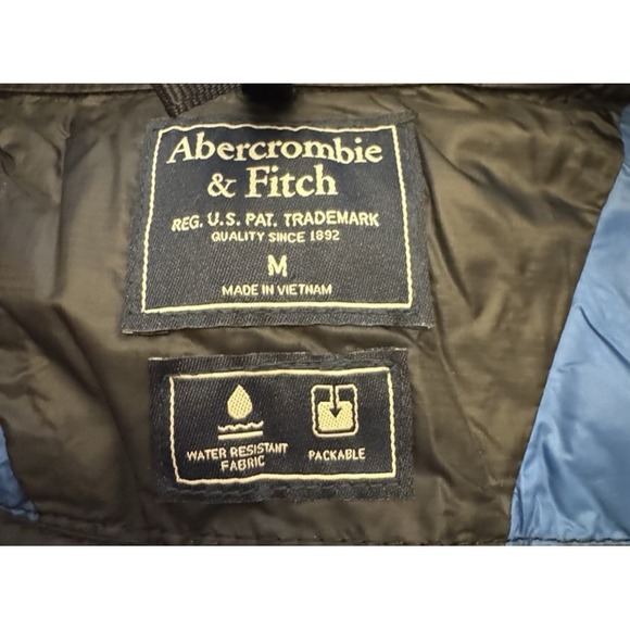 Abercrombie & Fitch Mens Packable Puffer Vest M Navy Primaloft Water Resistant - Picture 4 of 10